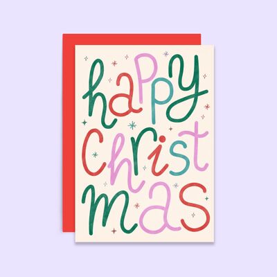 Cartolina di Natale felice | Carta Stagionale | Carta vacanze