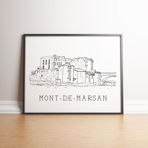 Affiche Mont-de-Marsan - Papier A4 / A3 / 40x60