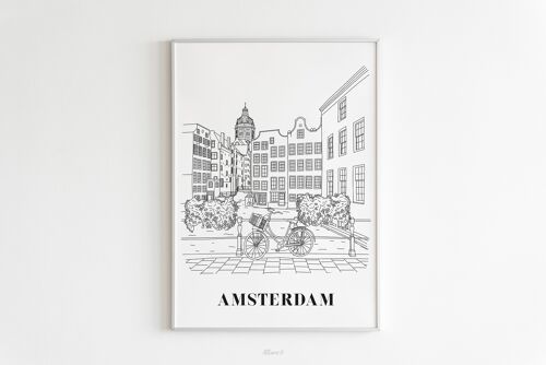 Affiche Amsterdam - Papier A4 / A3 / 40x60