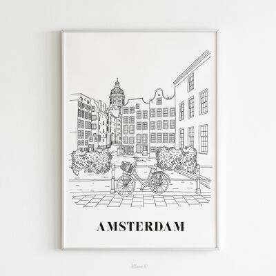 Affiche Amsterdam - Papier A4 / A3 / 40x60