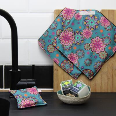 Washable kitchen towels - Organic cotton - Mandalas