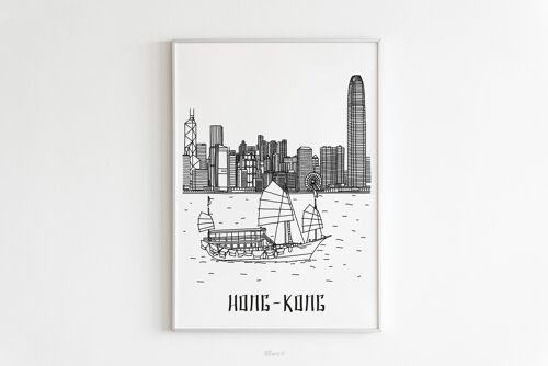 Affiche Hong-Kong - Papier A4 / A3 / 40x60