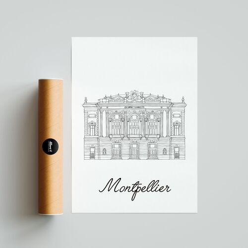 Affiche Montpellier - Papier A4 / A3 / 40x60