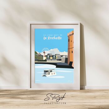 Poster La Rochelle "vue sur le vieux port" - affiche France 4