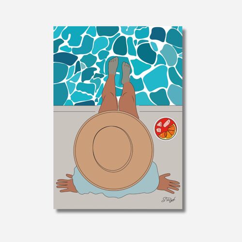 Poster "au bord de la piscine avec un spritz"