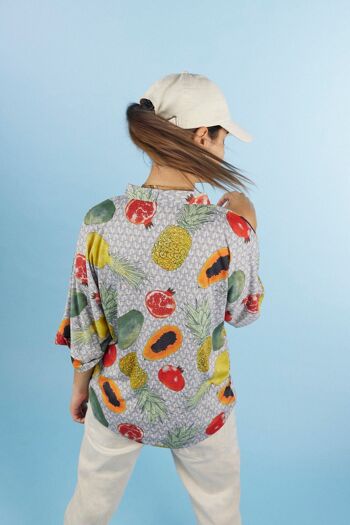 Chemise kimono à imprimé fruits 2