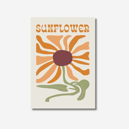 Poster Sunflower - style marché aux fleurs