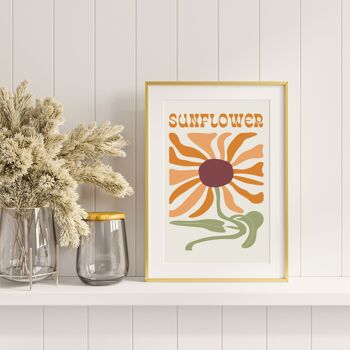 Poster Sunflower - style marché aux fleurs 3