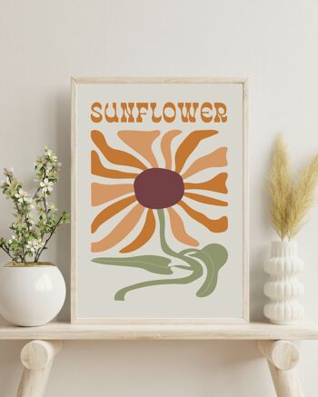 Poster Sunflower - style marché aux fleurs 4