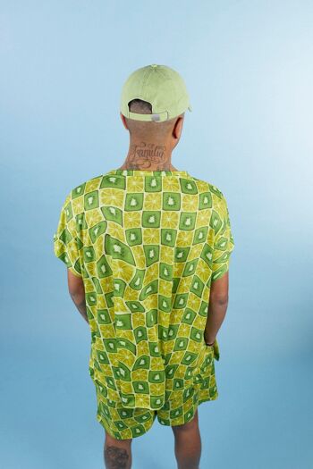 T-shirt oversize à imprimé fruits verts et jaunes 2