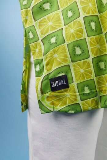 T-shirt oversize à imprimé fruits verts et jaunes 3