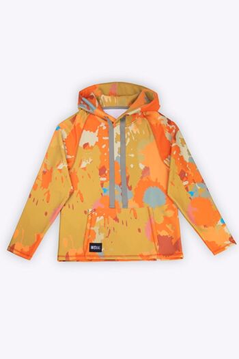 Sweat-shirt en néoprène à imprimé camouflage orange 2