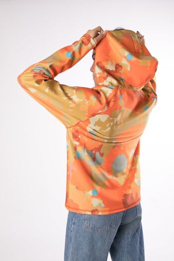 Sweat-shirt en néoprène à imprimé camouflage orange 6