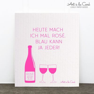 Spültuch: Heute mach ich mal rosé, zweifarbig