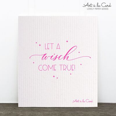 Dishcloth: Let a wipe come true, pink, two-tone