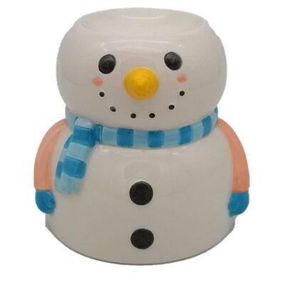 OB-296 - Quemador de aceite de cerámica navideño con forma de muñeco de nieve - Se vende en 3 unidades por exterior