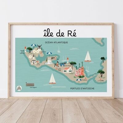 ISLAND OF RE Poster - Coastal Map