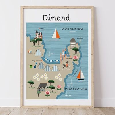 DINARD Poster - Coastal Map