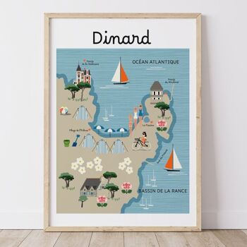 Affiche DINARD - Carte Côtière