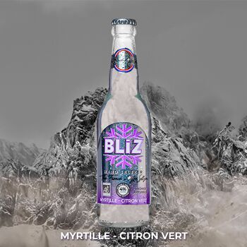 BLIZ Hard Seltzer saveur Myrtille - Citron Vert 1