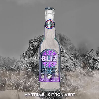 BLIZ Hard Seltzer saveur Myrtille - Citron Vert