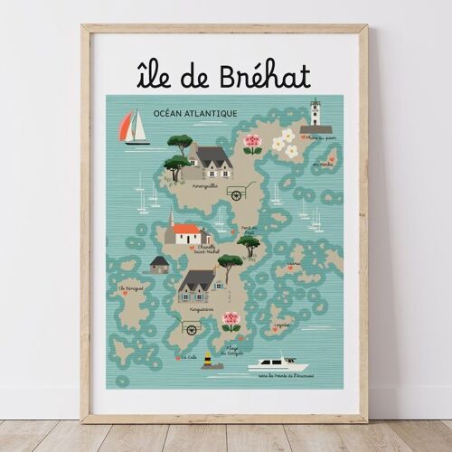 Affiche  ÎLE DE BREHAT - Carte Côtière