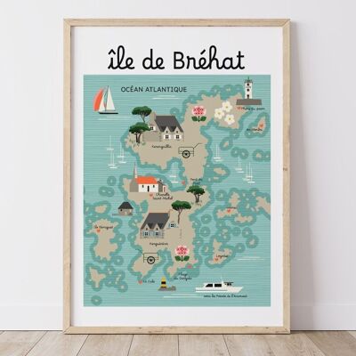 Poster dell'ISOLA DI BREHAT - Mappa costiera
