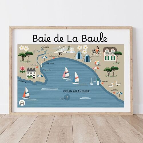 Affiche BAIE DE LA BAULE - Carte Côtière