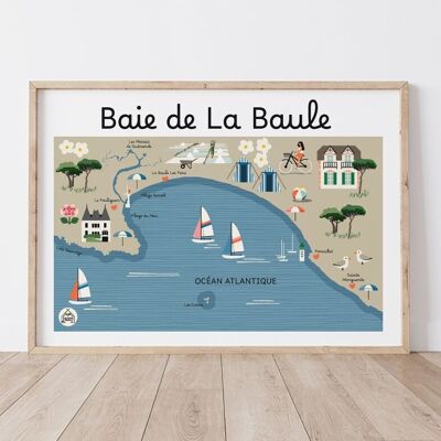 Poster LA BAULE BAY - Mappa costiera