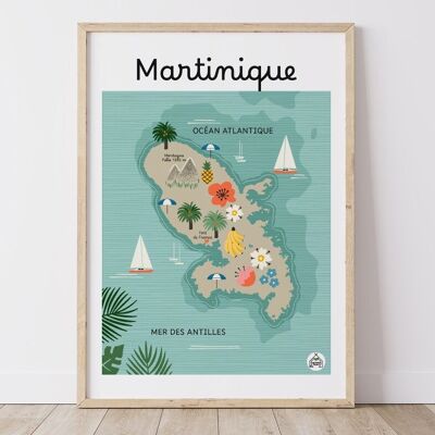 Poster MARTINICA - Mappa costiera