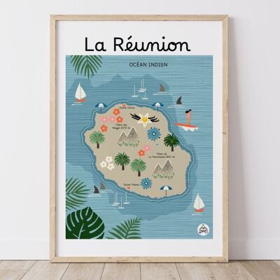 Poster REUNION - Mappa costiera