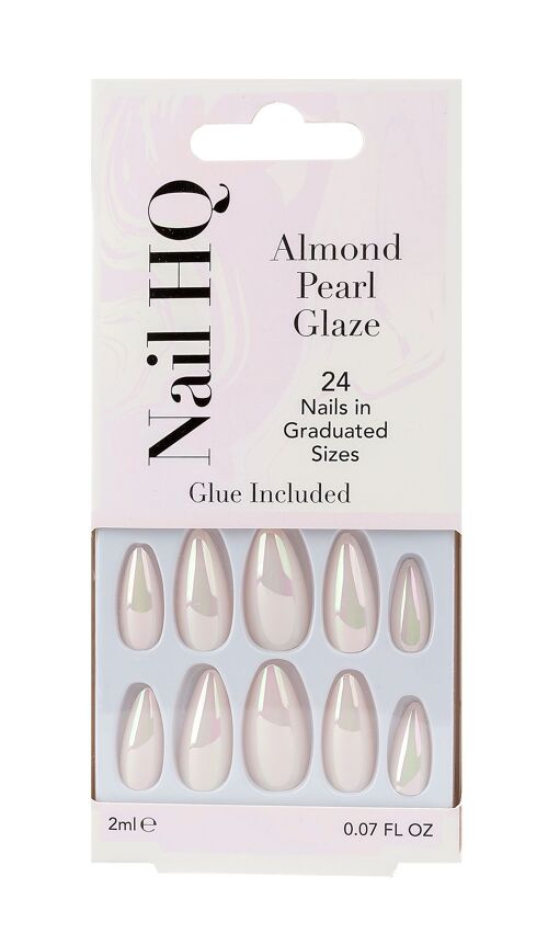 Nail HQ Almond Pearl Glaze Nails (24 Pieces)