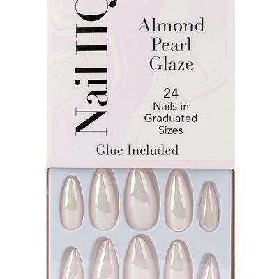 Nail HQ Almond Pearl Glaze Nails (24 Pieces)