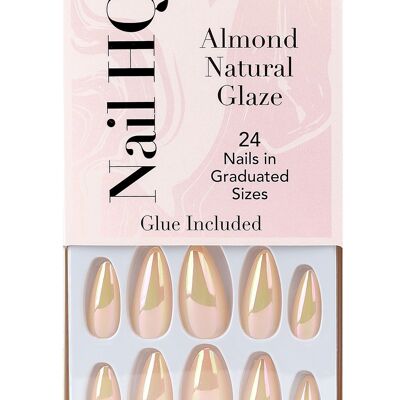Nail HQ Almond Natural Glaze Nails (24 Pieces)