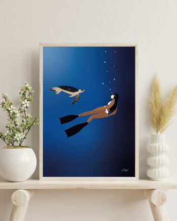 Poster "freediving" - affiche plongée sous-marine 2
