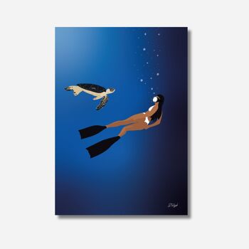 Poster "freediving" - affiche plongée sous-marine 1