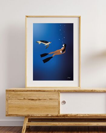 Poster "freediving" - affiche plongée sous-marine 4