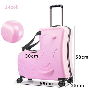 Valise à roulettes pour enfants, valise de siège pour enfants, valise de voyage, différentes couleurs, 360 12