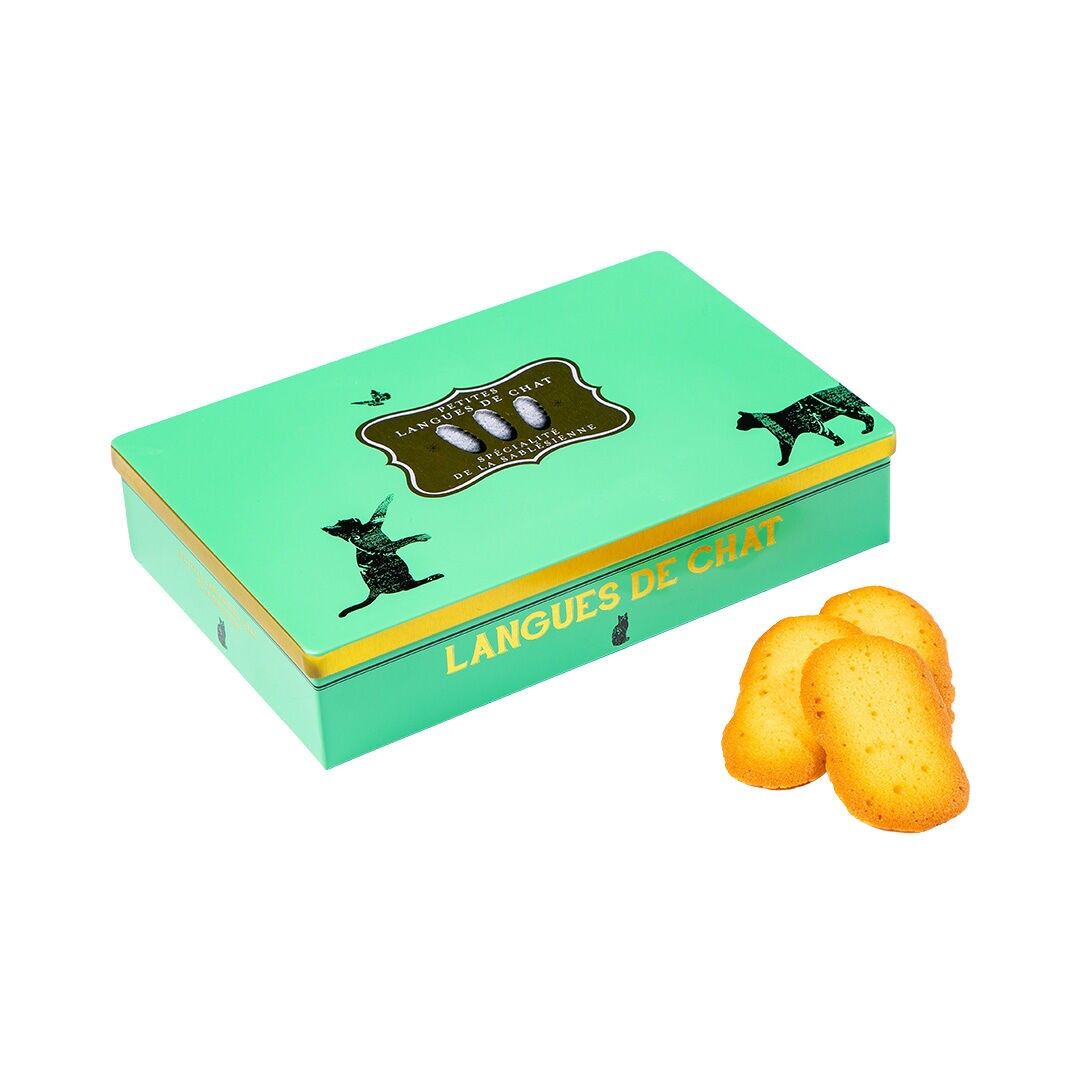 Pastry-style cat's tongue biscuits - 160g metal tin - Mother's Day