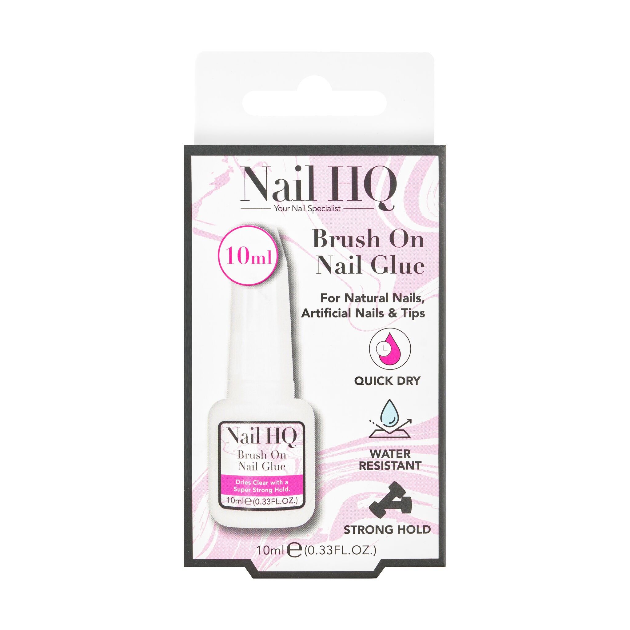 Pennello per unghie HQ su colla per unghie - 10 ml