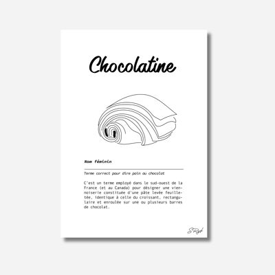 Cartel de definición de chocolate.