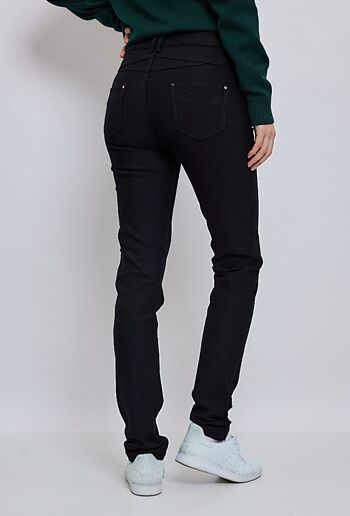 Pantalons Taille haute coupe slim matière Bi Strech double boutons 3
