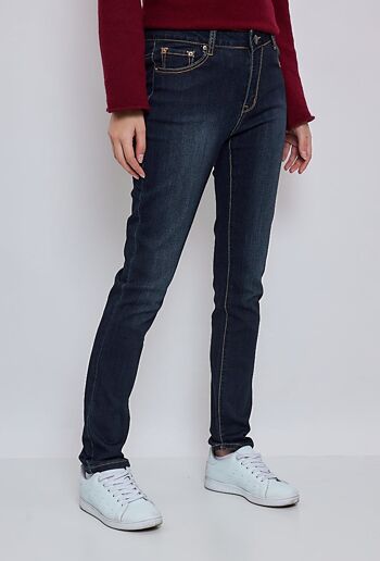 Jeans Bleu Original - Taille haute coupe slim 5 poches 3