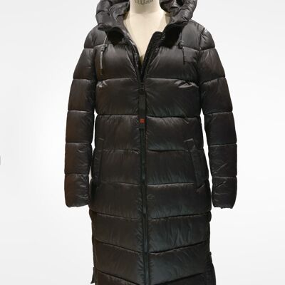 Long down jacket with side pocket
