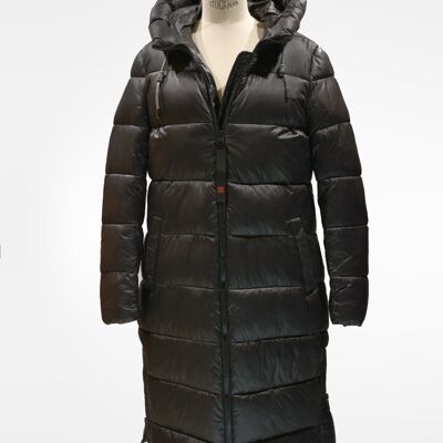 Long down jacket with side pocket