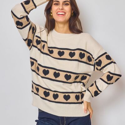 Heart Stripe Sweater