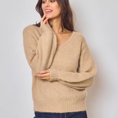 Plain V-neck sweater