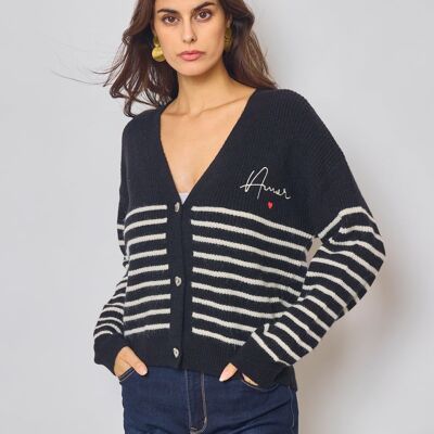 Cardigan a righe amore