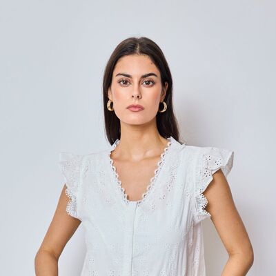 Sofia - Camicia senza maniche ricamata