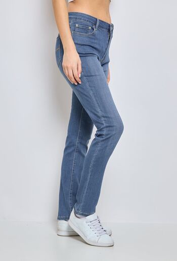 BleuSlim - Jeans taille haute coupe slim 5 poches 2
